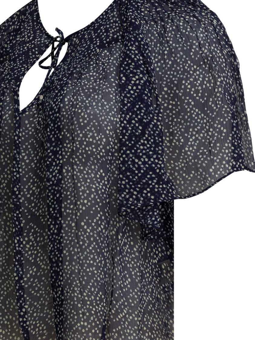 Isabel Marant Étoile Lightweight Sheer Blouse With Flutter Sleeves