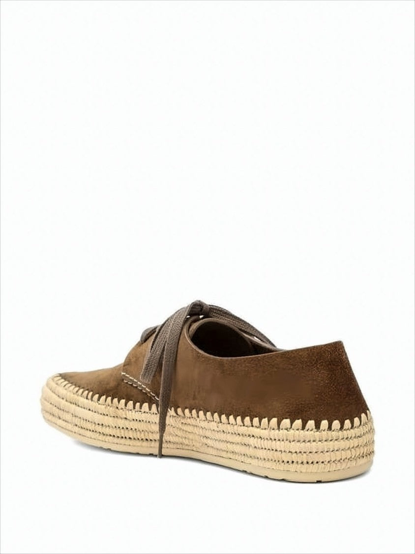 Loewe Brown Suede Sneakers With Raffia Sole