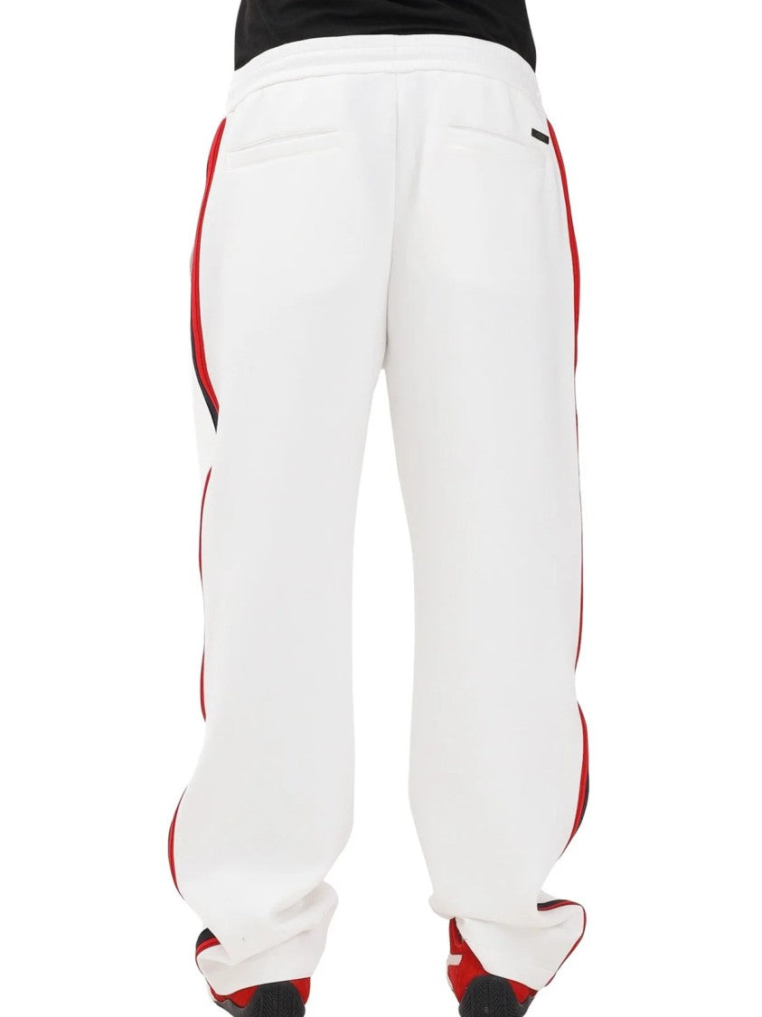 Armani Exchange White Side Stripes Cotton-Blend Sweatpants