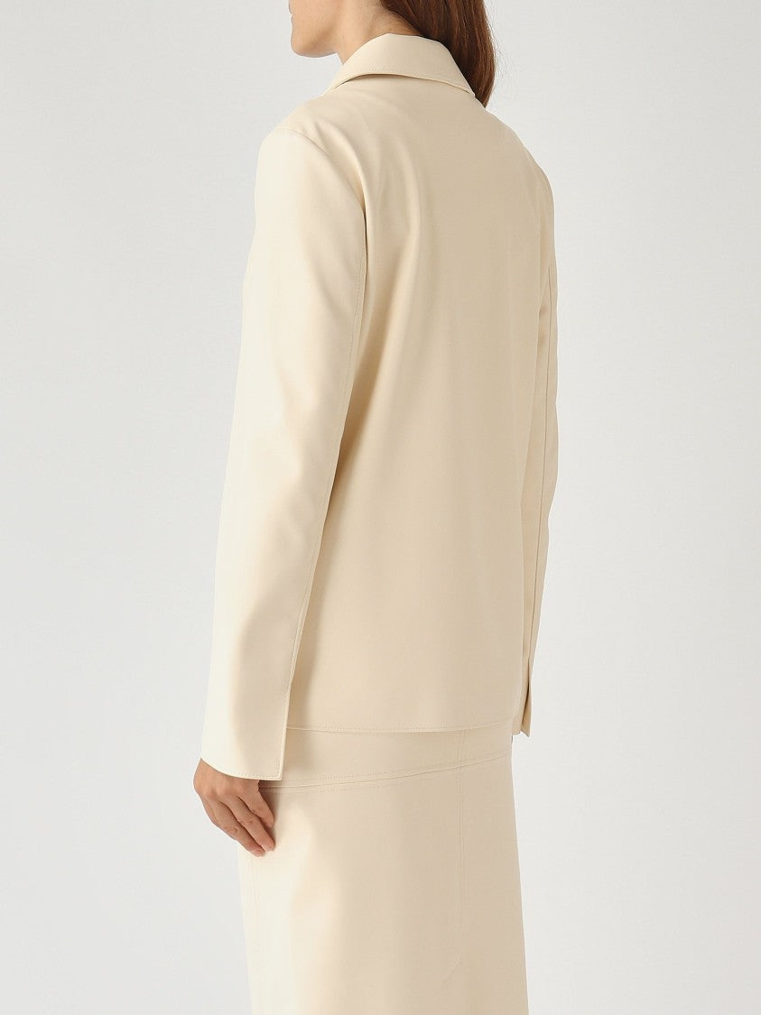 Max Mara Ivory Tailored Jacket With Notched Lapel