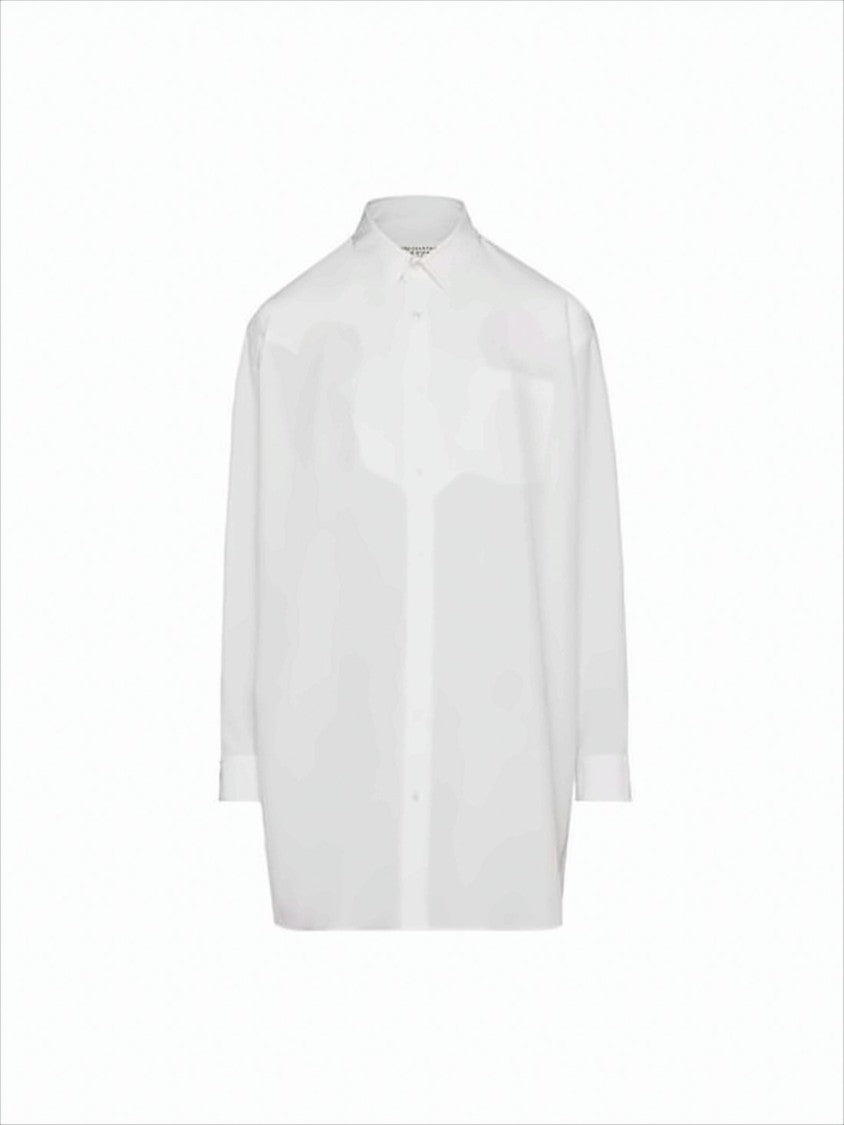 Maison Margiela Classic White Button-Up Shirt With Subtle Stitching Details