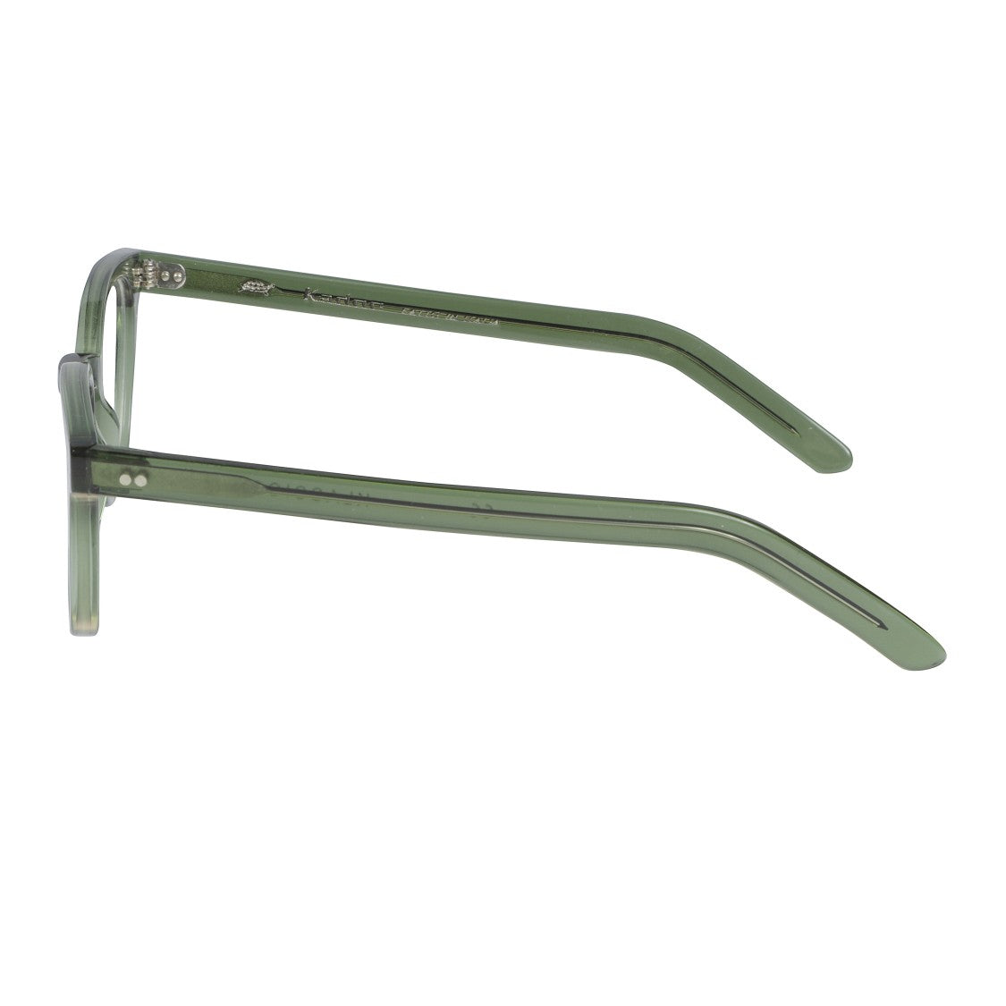 Kador Klassiko Translucent Green Square Frame Eyeglasses With Metallic Rivets