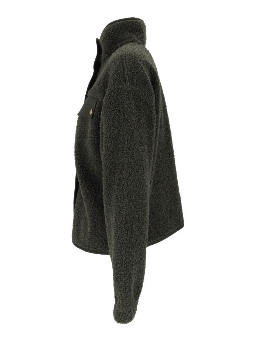 Barbour Mabel Fleece High Stand Collar Boxy Cropped Fleece Jacket
