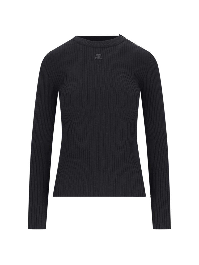 Courrèges Ribbed Sweater – Black