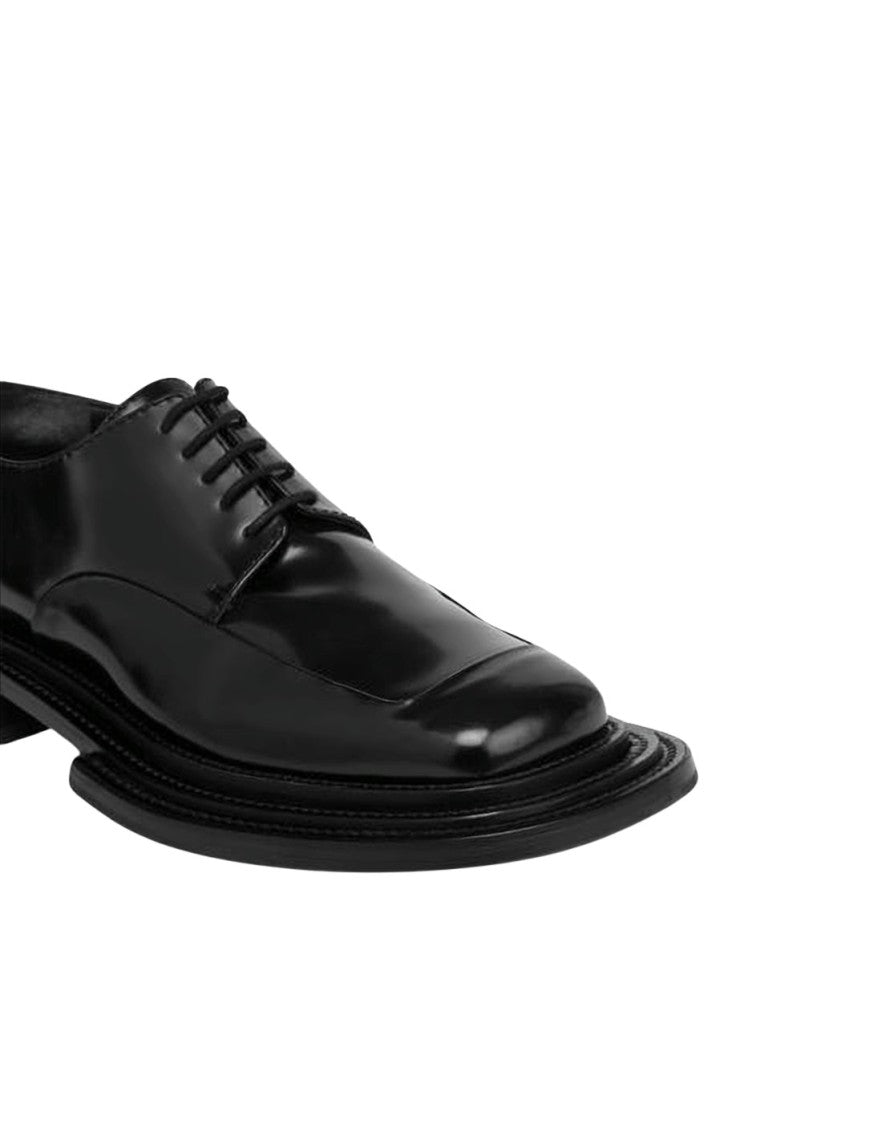 Moschino Polished Black Calf Leather Mule Slip-Ons