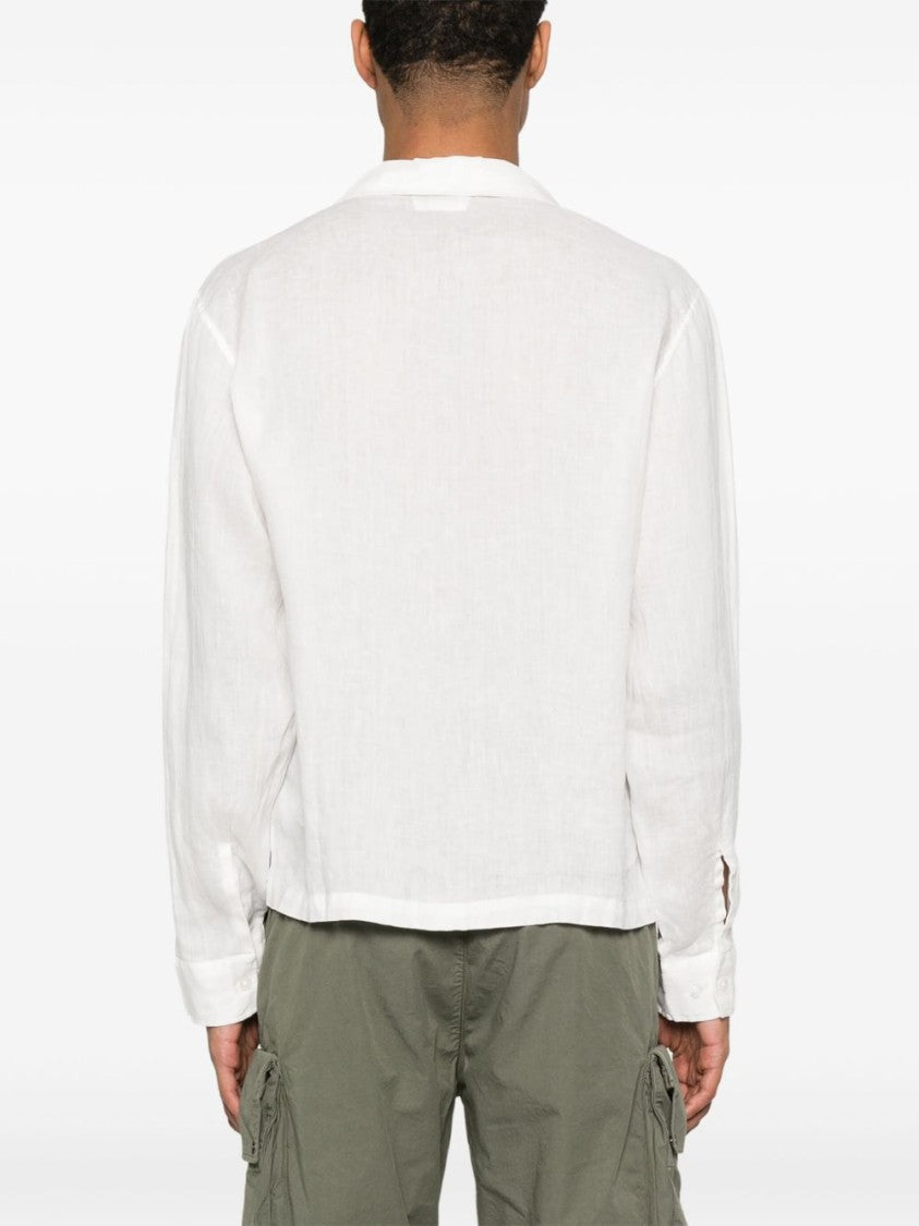 C.P. Company White Relaxed-Fit Linen Shirt