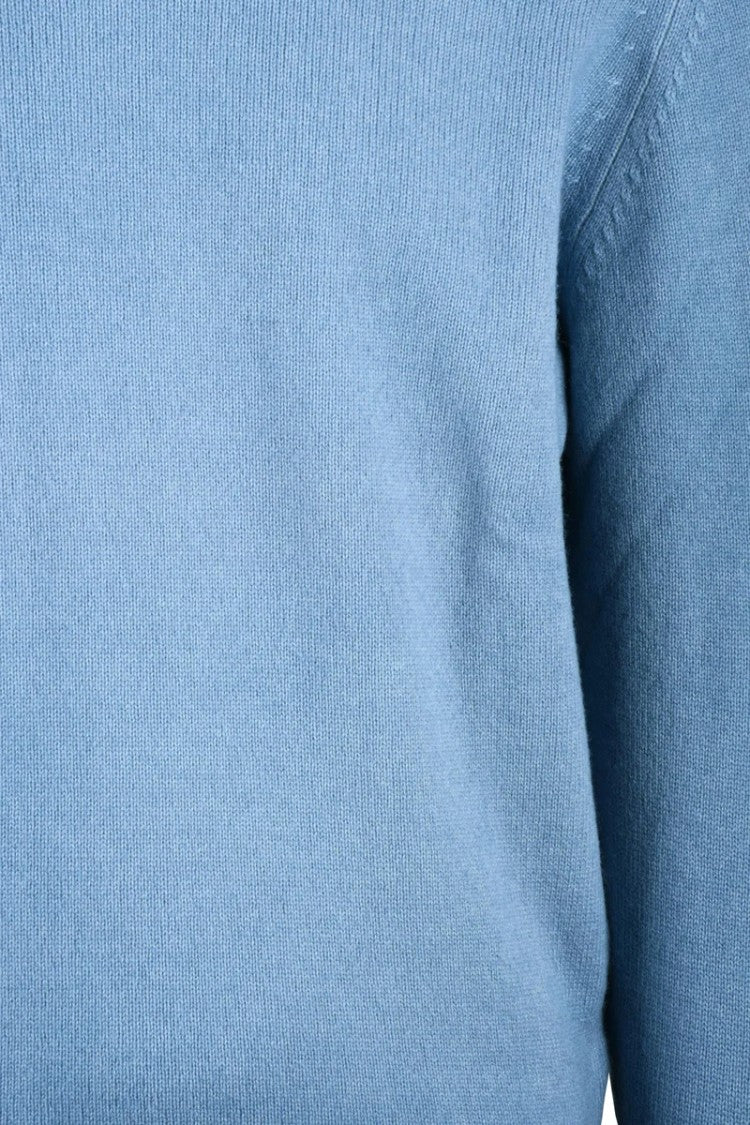 Filippo De Laurentiis Light Blue Virgin Wool Cashmere Men's Pullover
