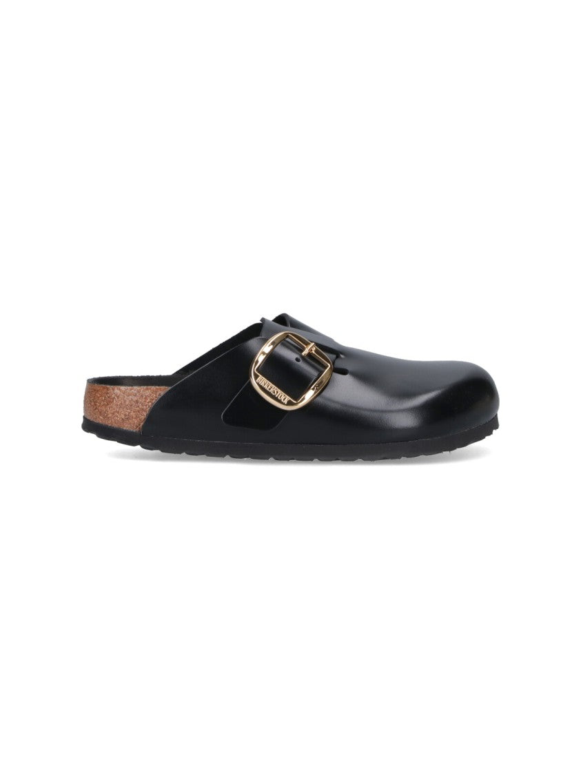 Birkenstock Boston Big Buckle Mules – Black