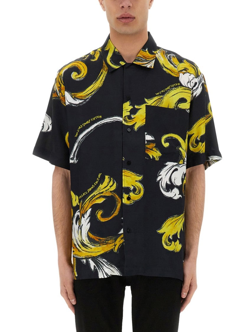 Versace Jeans Couture Baroque Outline Print Shirt