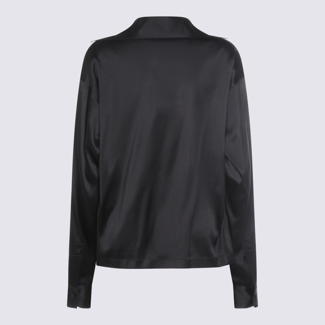 Tom Ford Satin-Finish Black Blouse