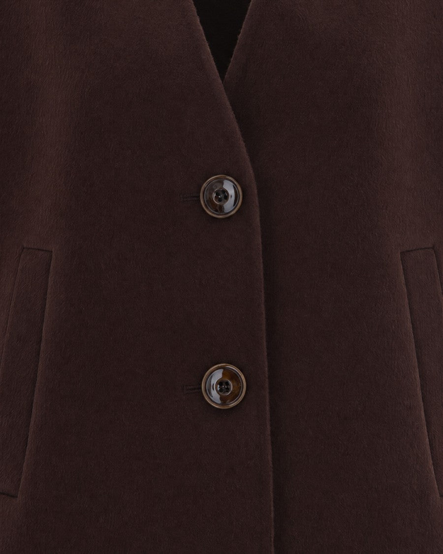 Sessùn Espresso Helspark Velvety Wool-Blend Gilet