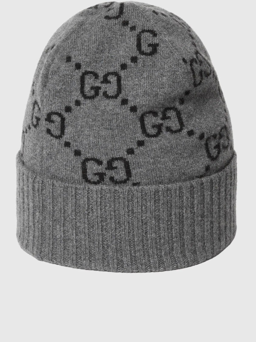 Gucci Grey Nuancie Knitted Double G Beanie