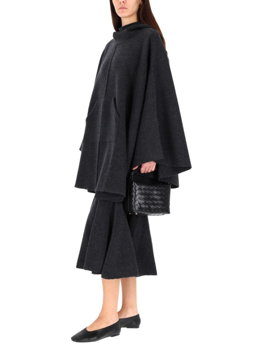 Bottega Veneta High-Neck Cashmere-Blend Cape Coat