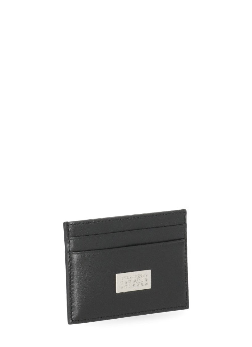 Mm6 By Maison Margiela Black Leather Card Holder