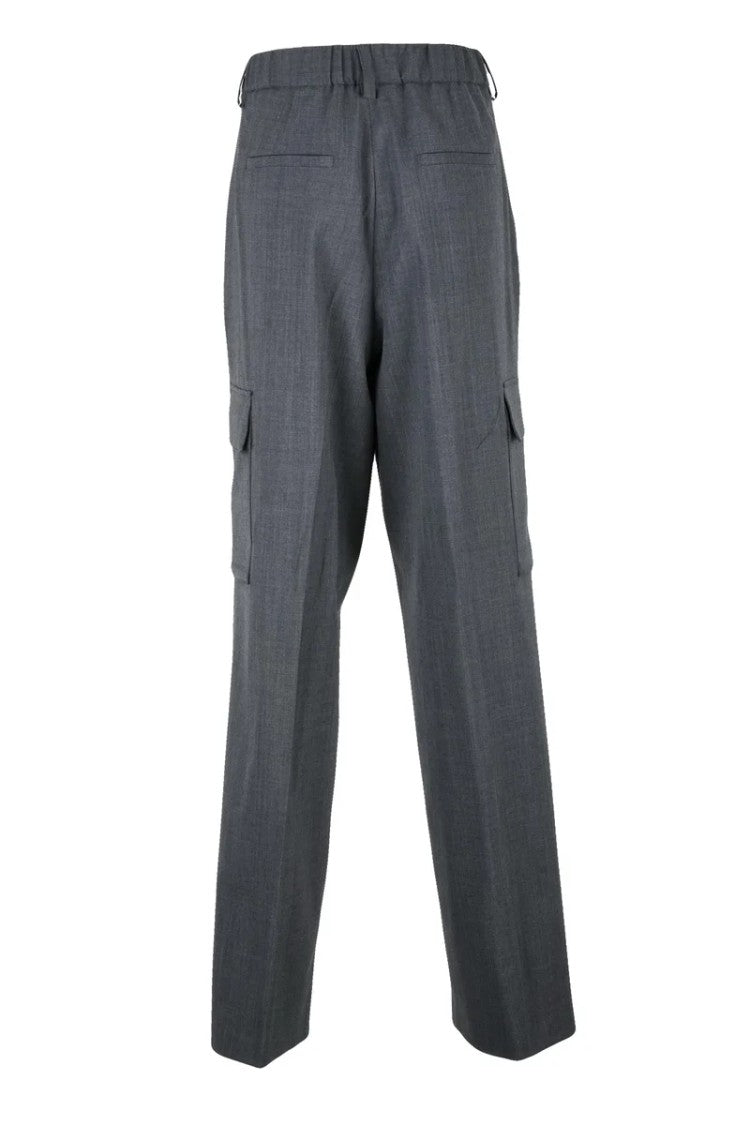 Herno Tailored Grey Trousers With Cargo Pockets