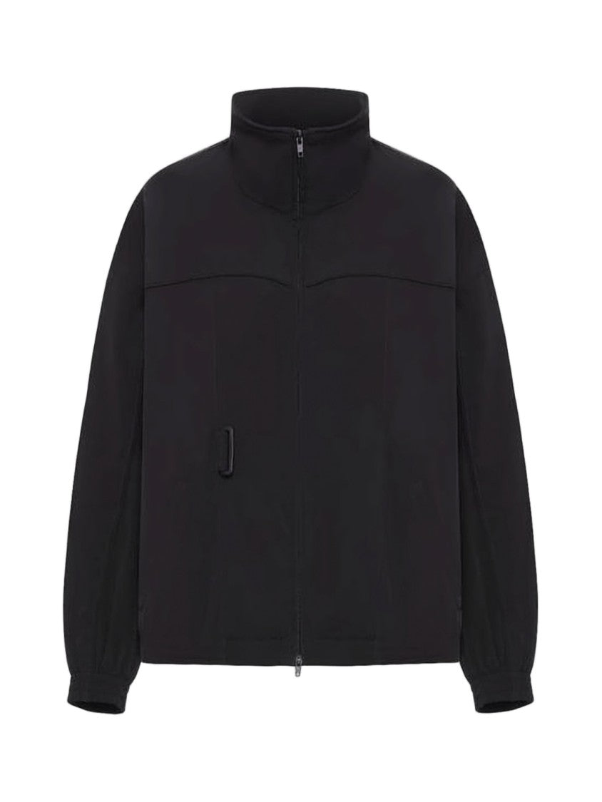 Balenciaga Black Jacket With High Collar And Subtle Logo