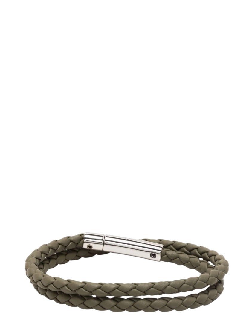 Tod's Double Braided Silver Bracelet