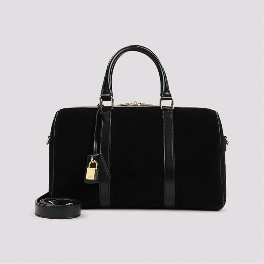 Celine Structured Black Calf Leather Tote Bag With Gold-Tone Hardware
