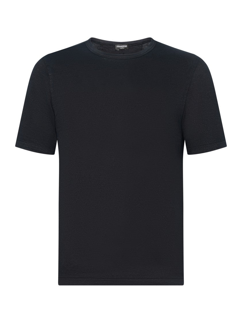 Franzese Collection Classic Crewneck T-Shirt In Lightweight Linen