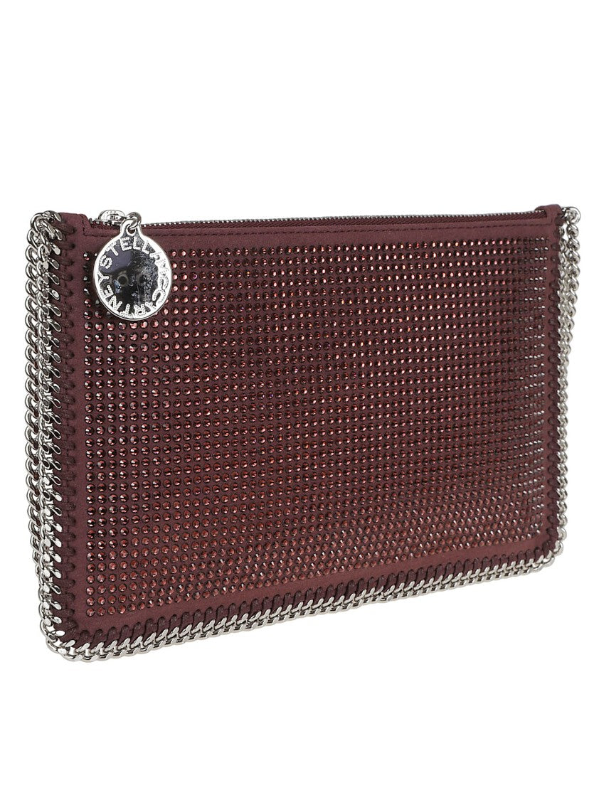 Stella Mccartney Textured Burgundy Clutch Bag