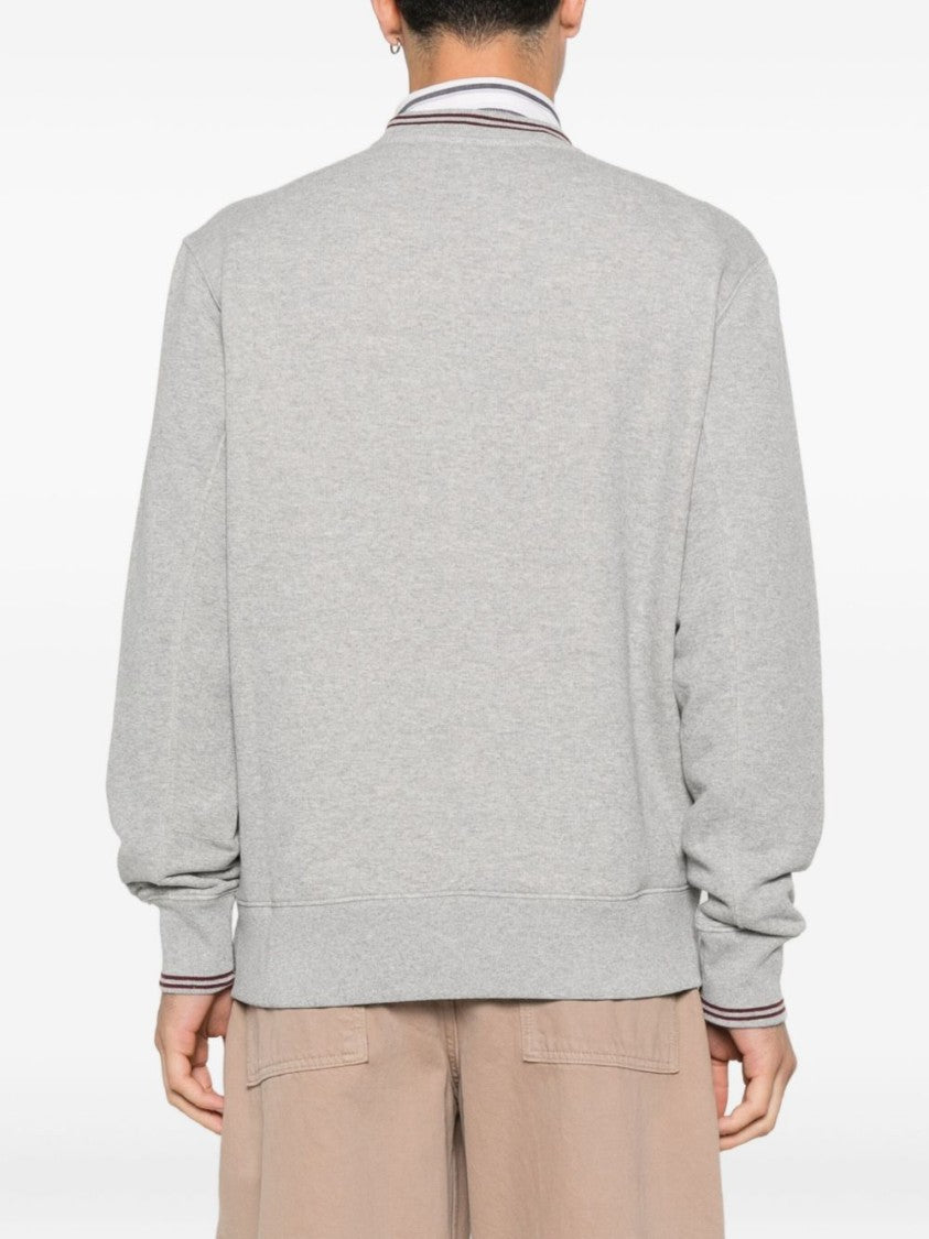 Autry Relaxed Fit Gray Sweatshirt With Textured Logo