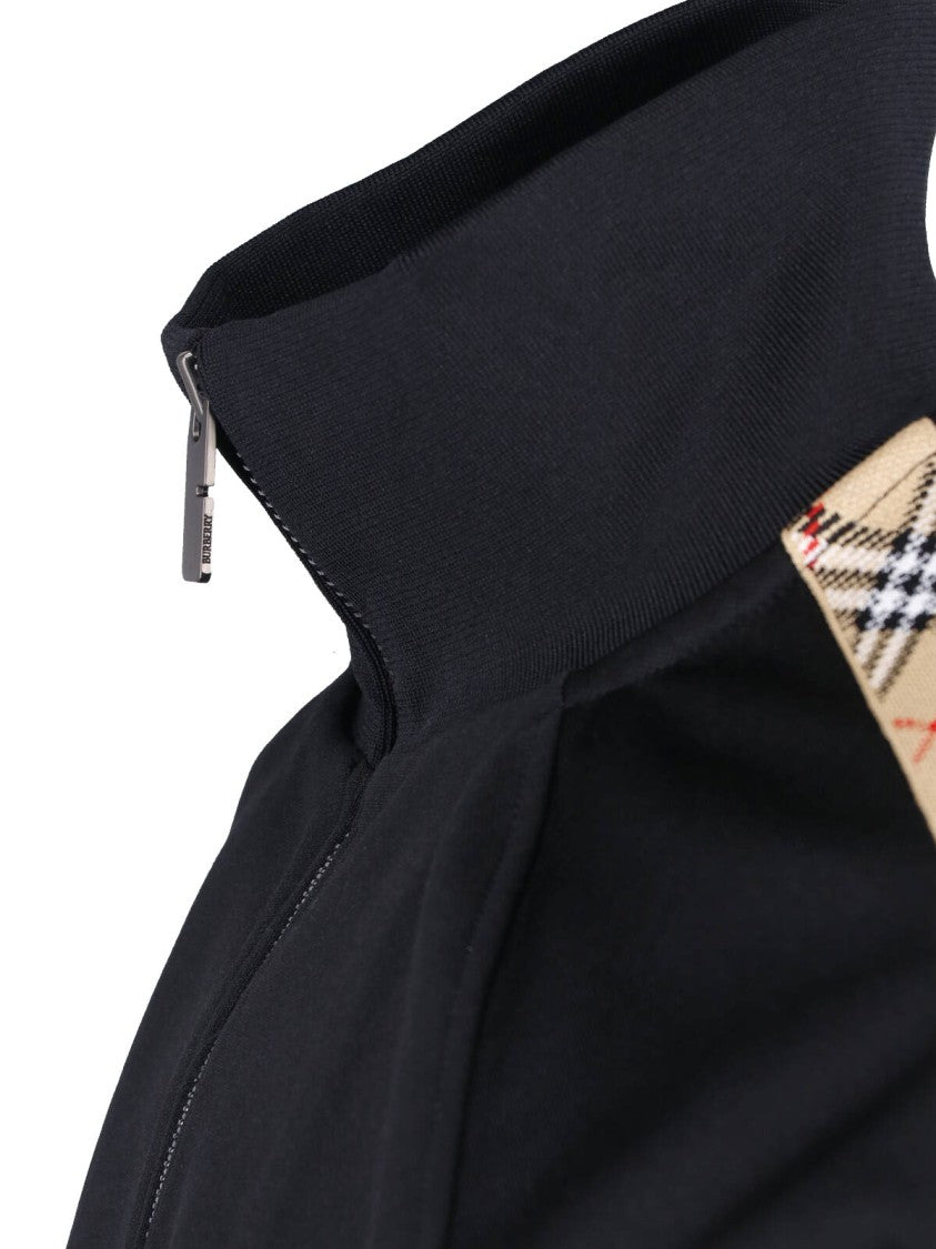 Burberry Black Check Cotton-Blend Zip-Through Knit