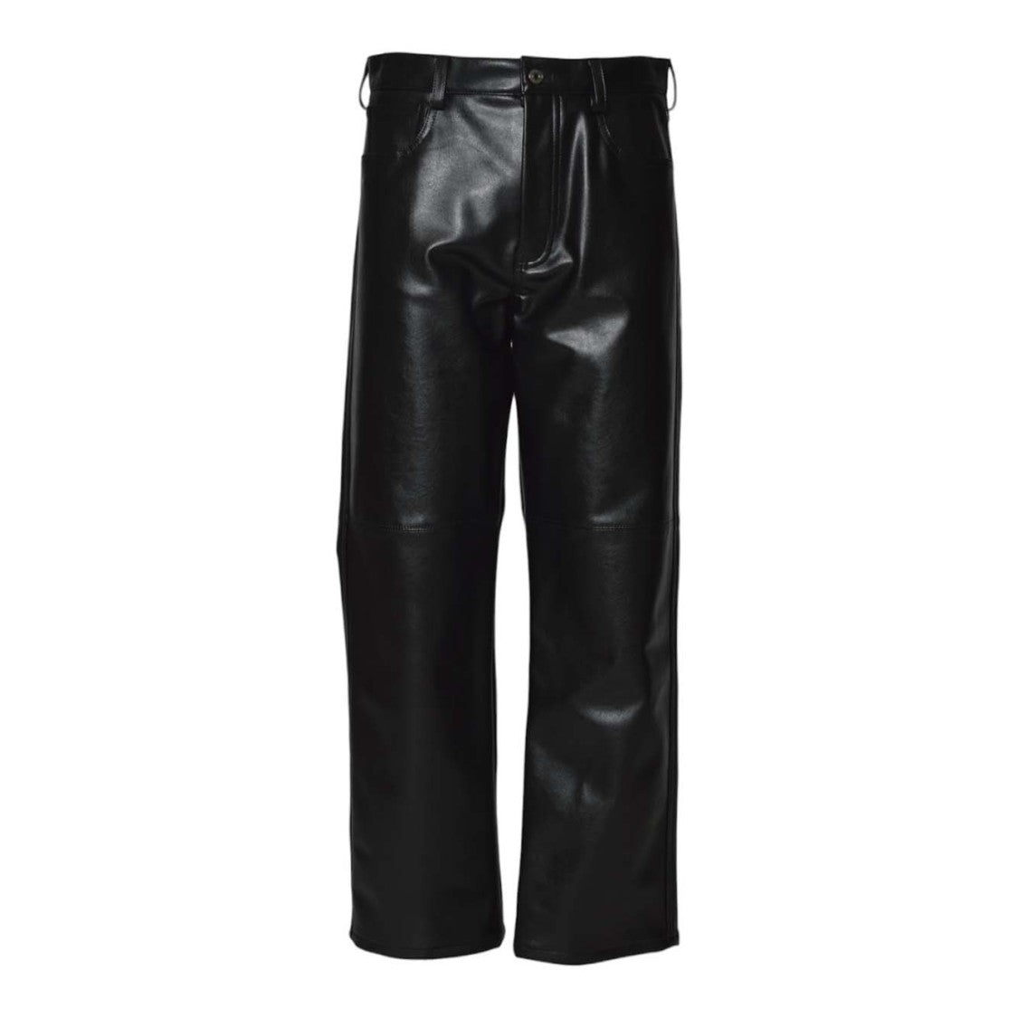 Msgm Straight-Leg Trousers With Shiny Finish And Classic Waistband