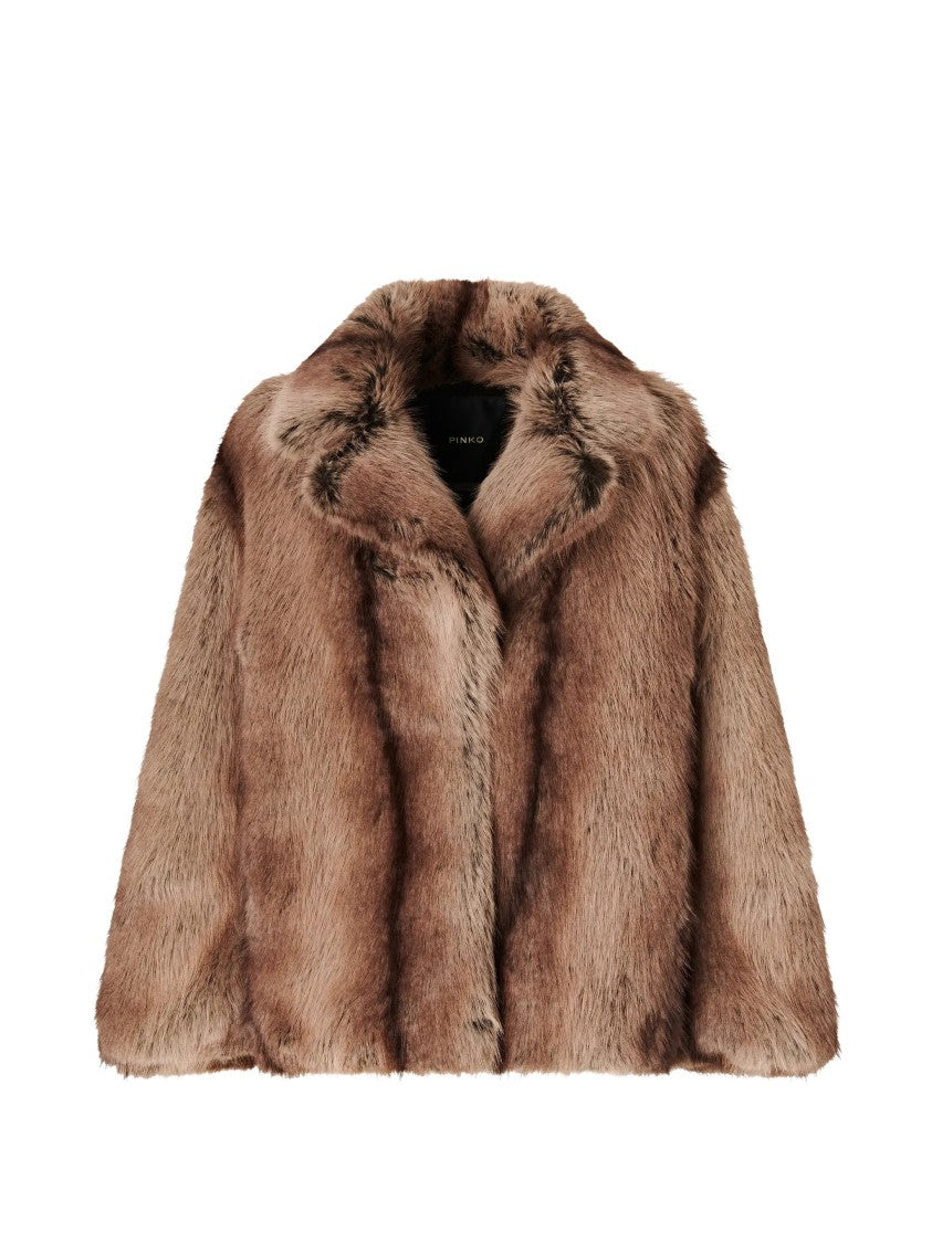 Pinko Caladenia Caban Aspen Short Faux Fur Coat