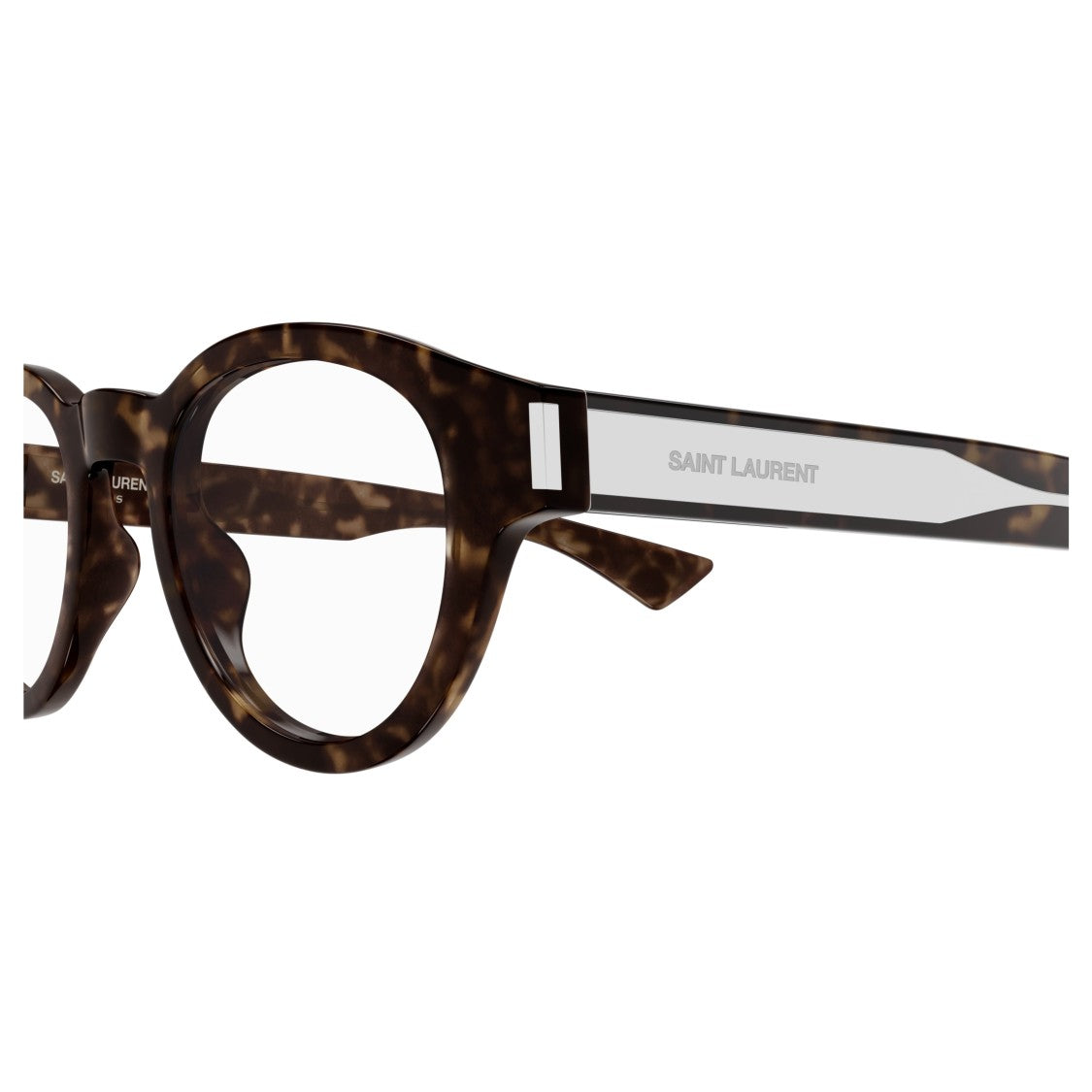 Saint Laurent Sl 792 Rounded Tortoiseshell Acetate Eyeglasses With Contrasting Temples