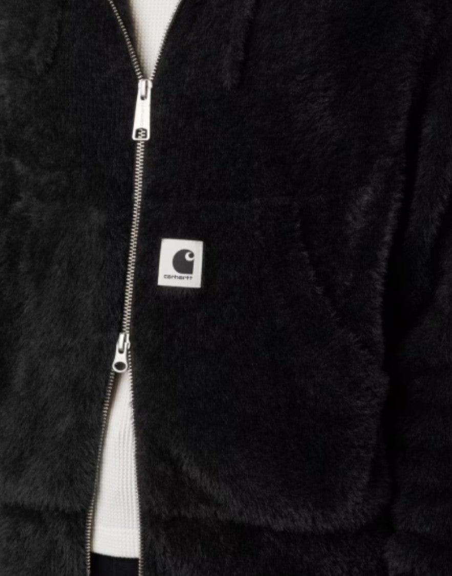 Carhartt Wip Black Maine Active Brushed Knit Hooded Jacket