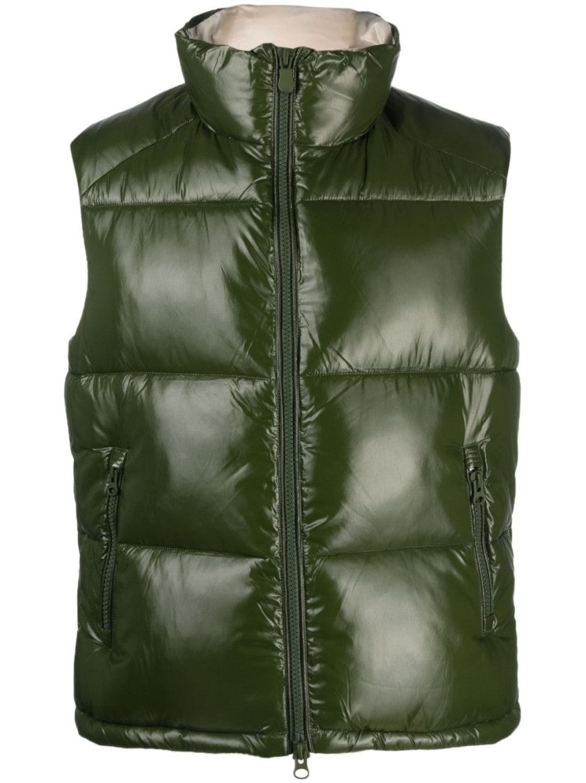 Save The Duck Padded Green Sleeveless Jacket With Finish