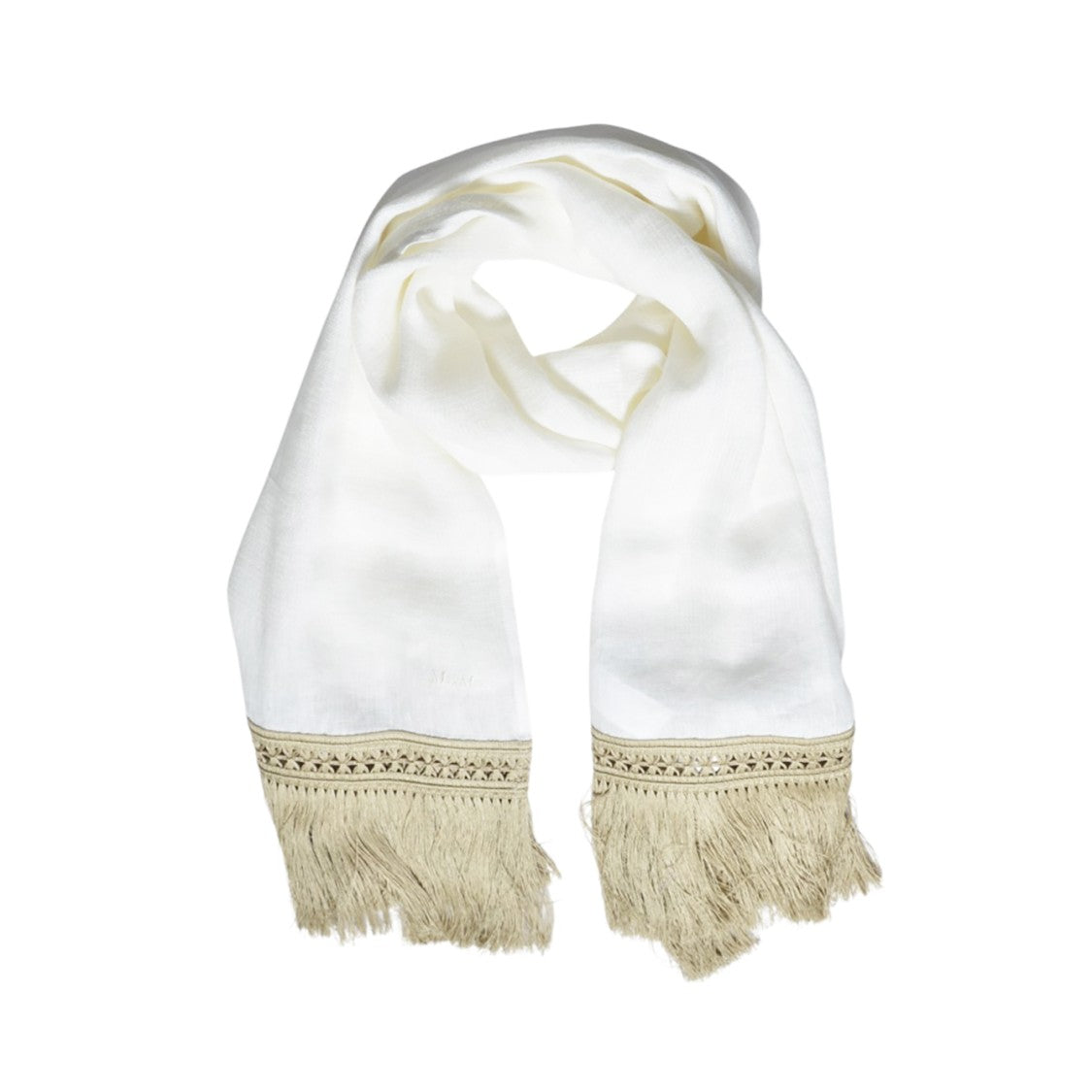 Max Mara Grammo Stole In Ivory Linen Yarn