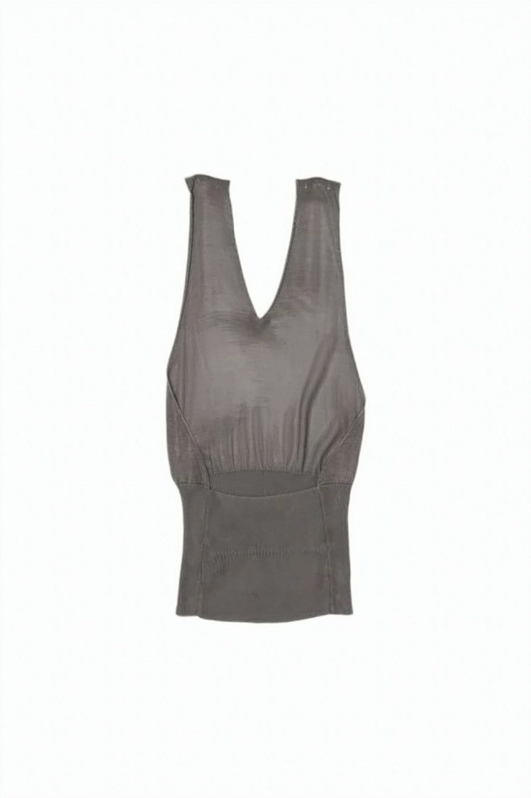 Gimaguas Fitted Sleeveless Top With Ribbed Waistband And Keyhole Cutout