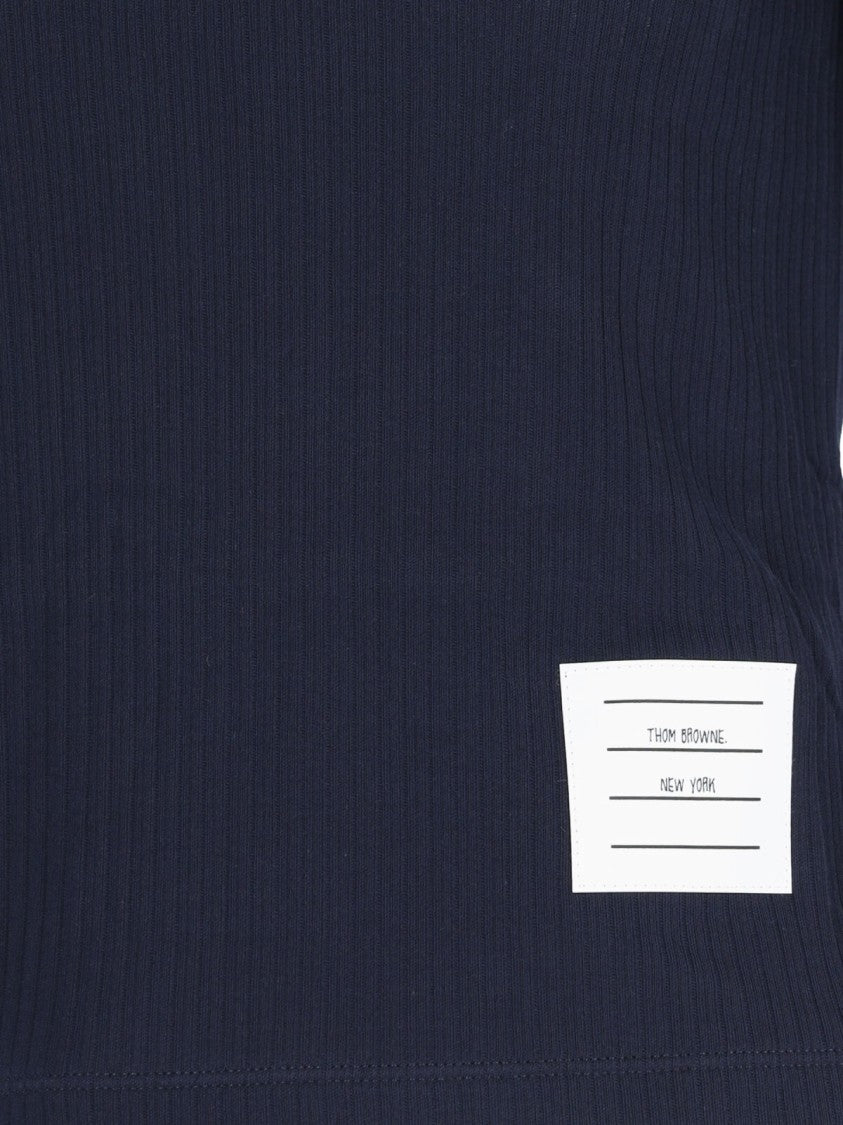 Thom Browne "Three Stripes" Logo T-Shirt – Blue