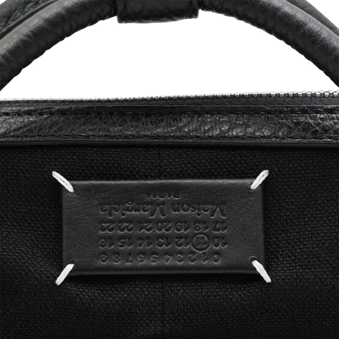 Maison Margiela Black Leather Top Handle Bag