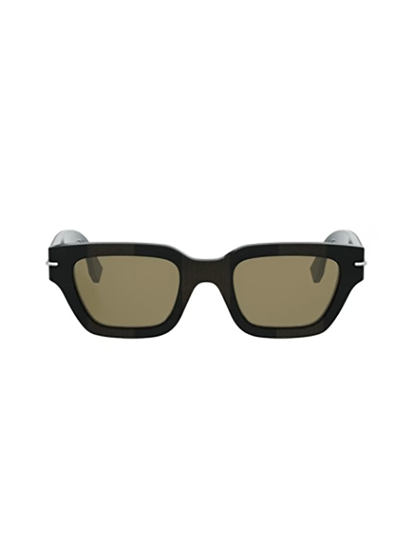 Fendi Black Fe40191i Rectangular Brown Sunglasses