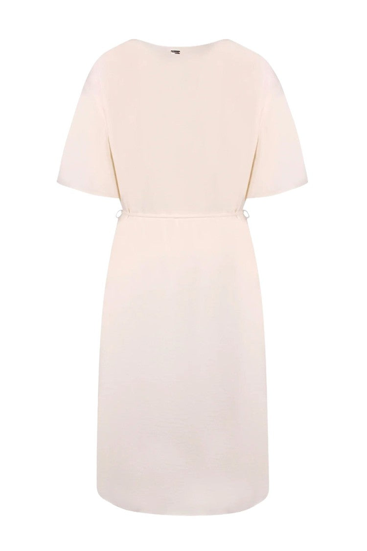 Herno Blush Short-Sleeve Belted Polyester-Blend Day Dress