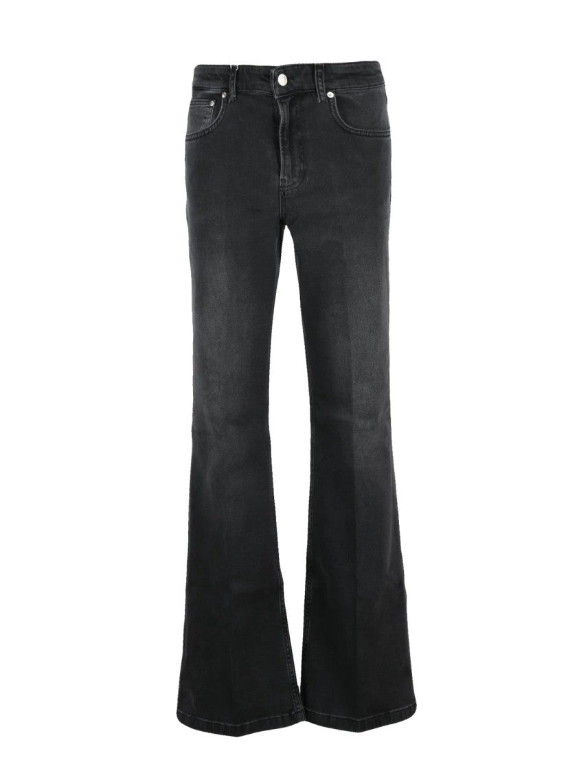Mo5ch1no Jeans Flared Black Jeans With Low-Rise Design And Zip Closure