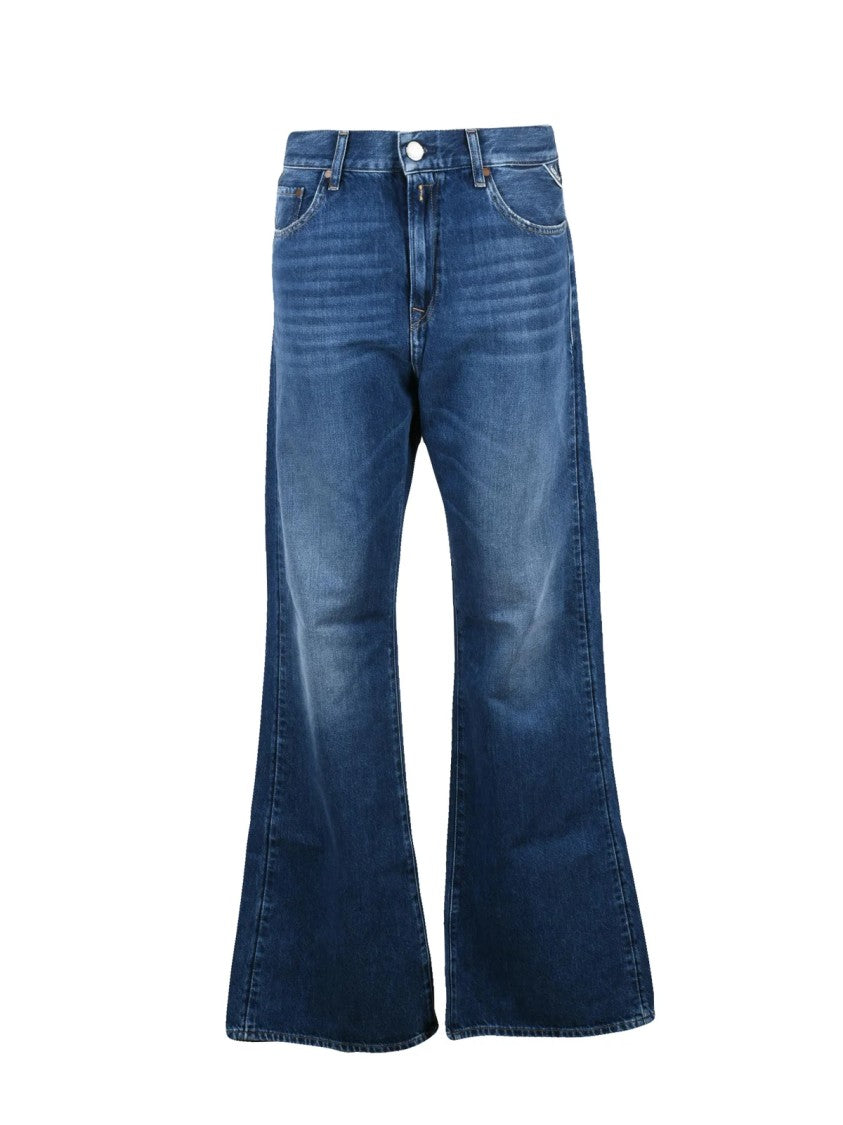 Replay Wide Leg Jeans With Contemporary Design And Fluid Drape