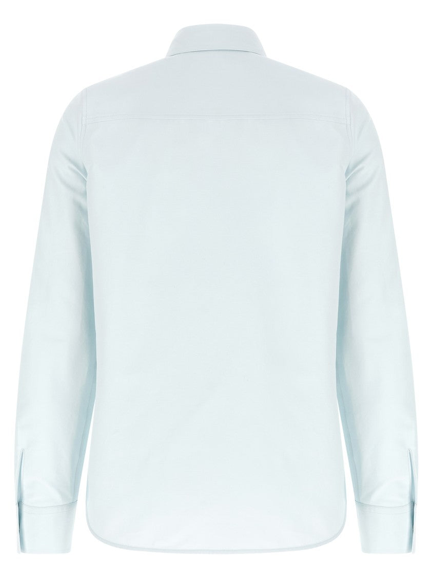 Jil Sander Sleek White Double Cotton Shirt With Pointed Collar