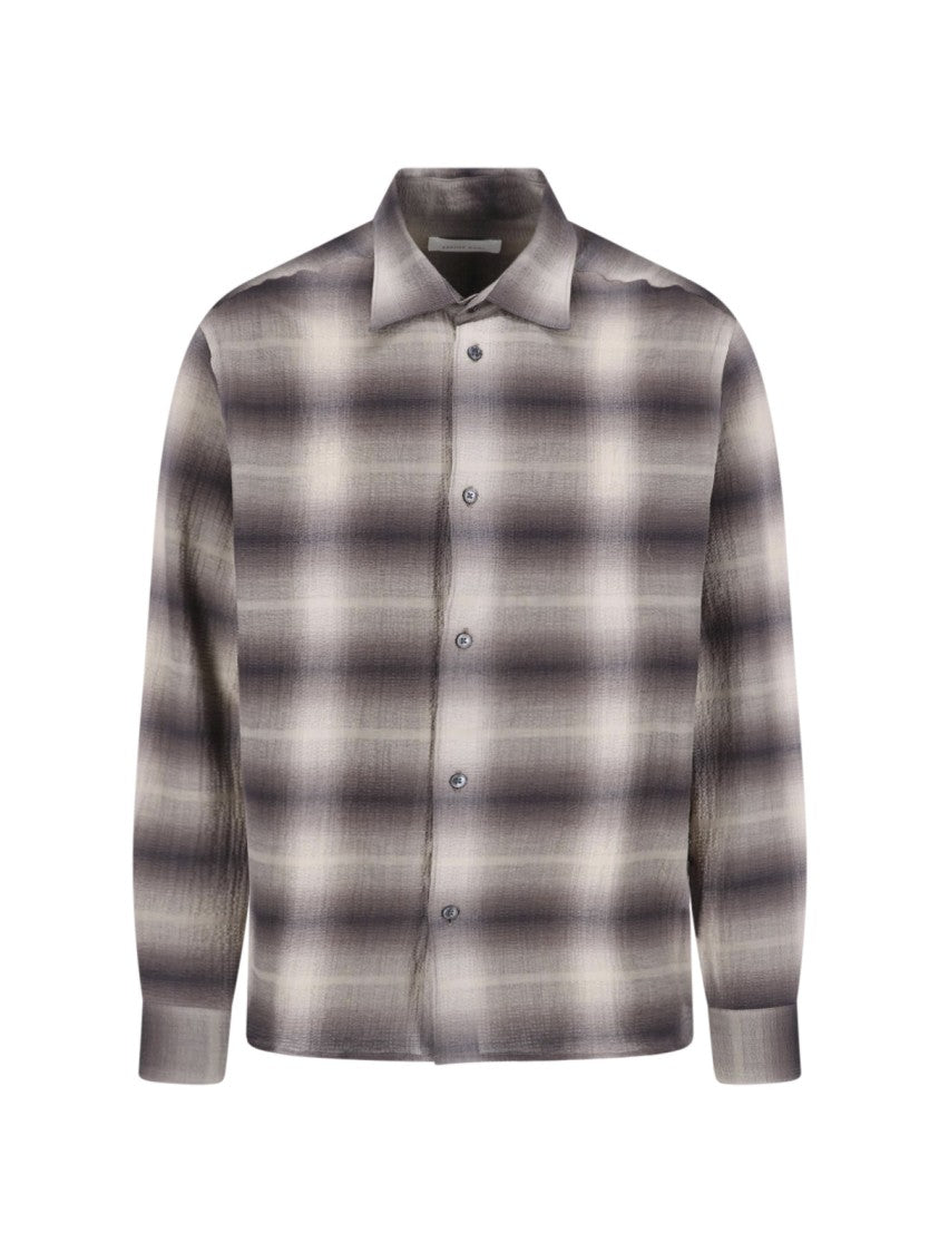 Berner Kuhl Brown Checkered Classic Collar Cotton Shirt