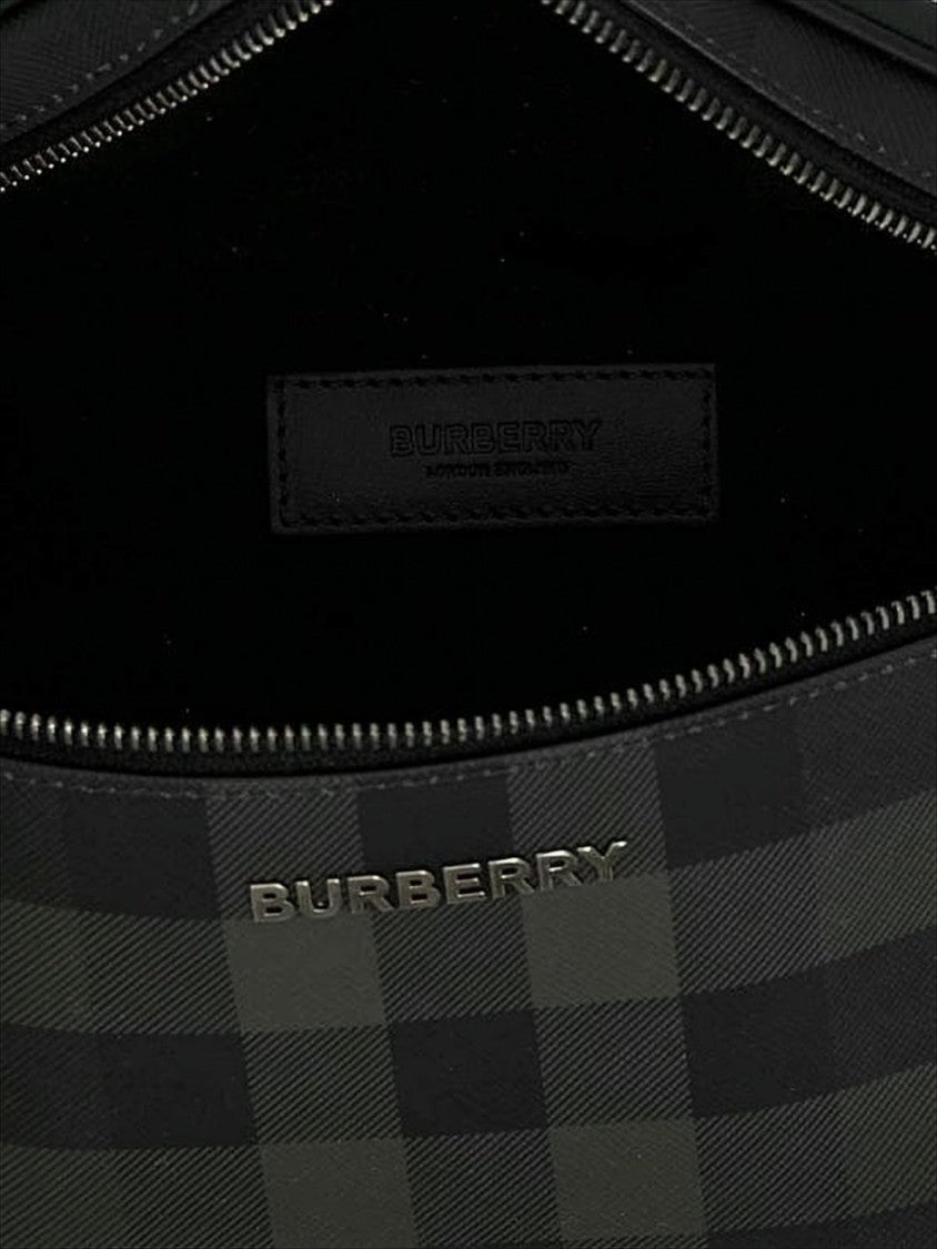 Burberry Black Coated Canvas Crossbody Bag