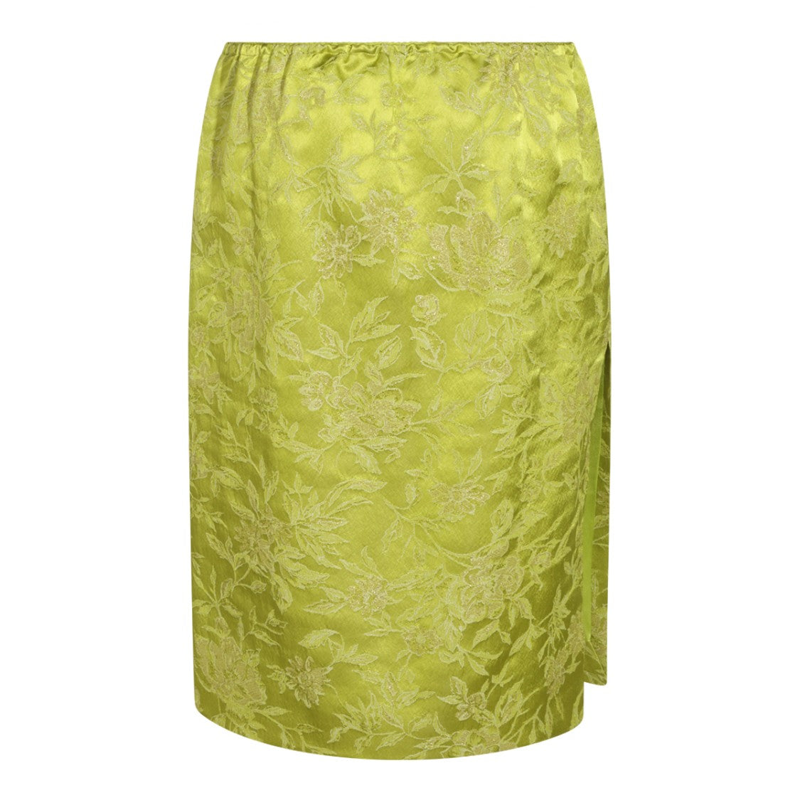 Saint Laurent Intricate Floral Lace Pencil Skirt With Zip Closure