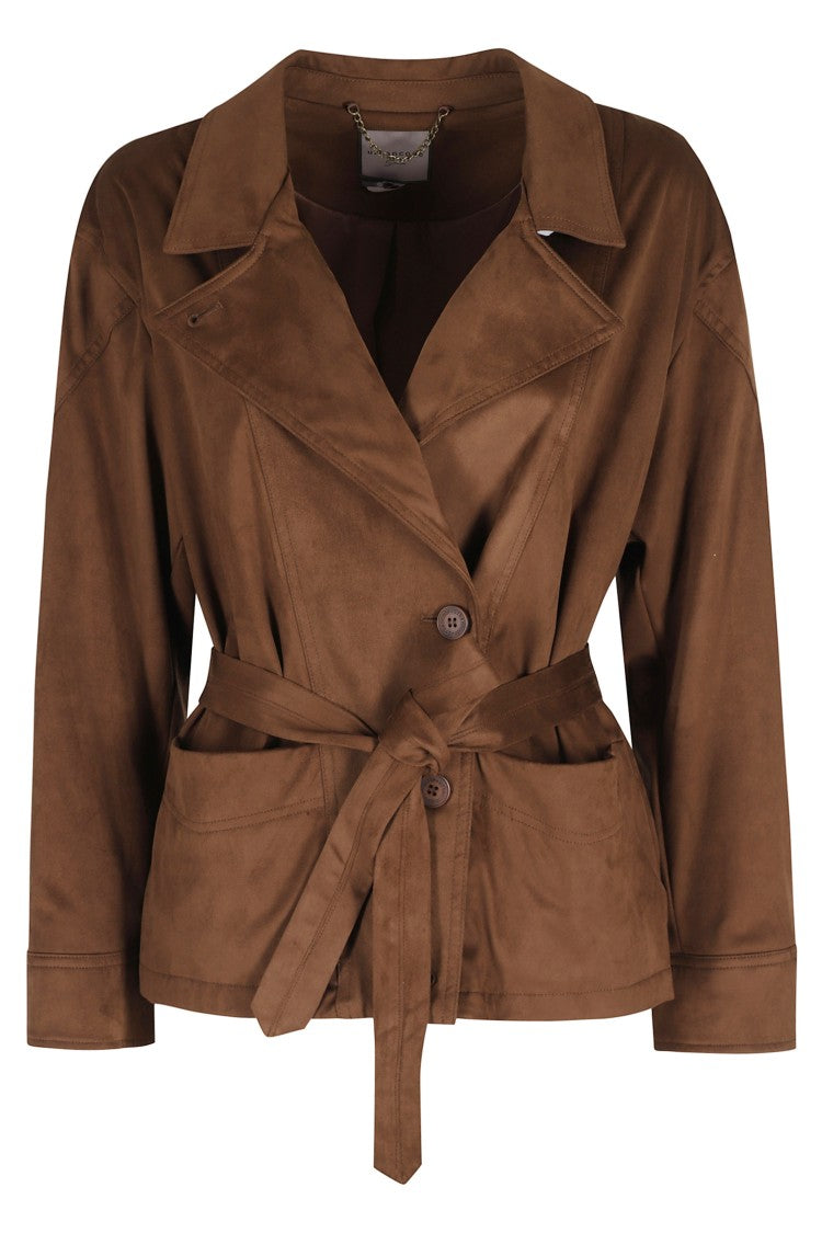 Urbancode Brown Belted Suede-Effect Polyester Vest