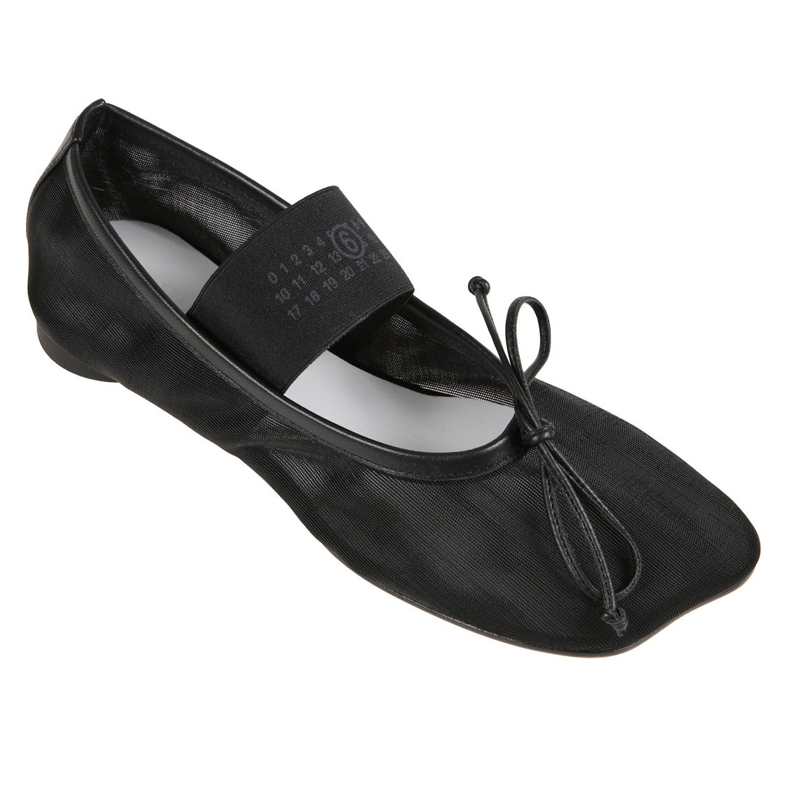 Mm6 By Maison Margiela Mesh Ballerina Flats With Logo Strap