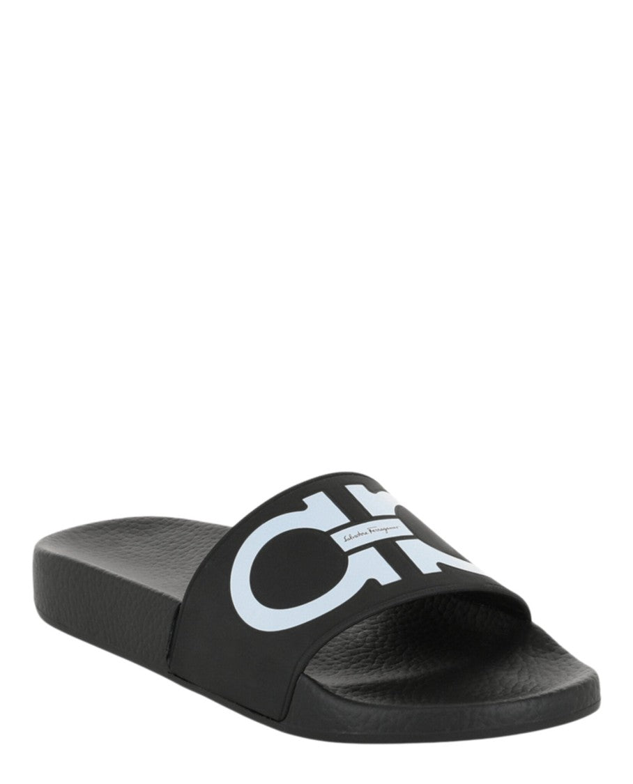Ferragamo Groovy Dual Gancini Slides