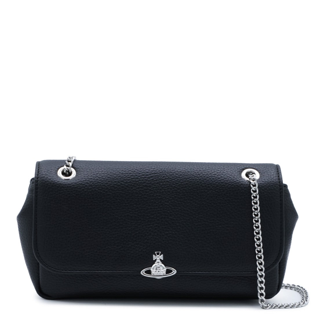 Vivienne Westwood Rectangular Textured Bag With Silver Emblem
