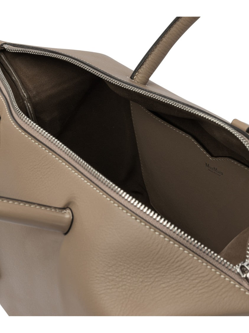 Max Mara Structured Calfskin Leather Satchel Handbag