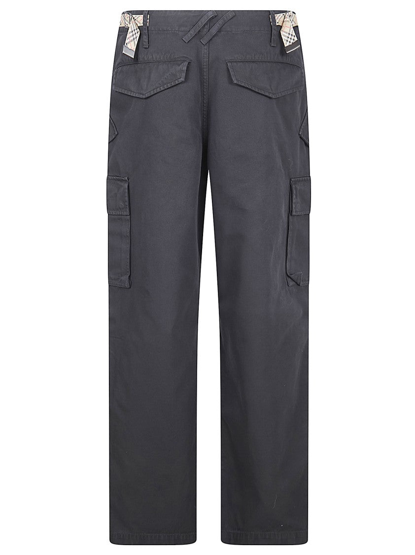 Burberry Cargo Trousers In Washed Cotton Twill