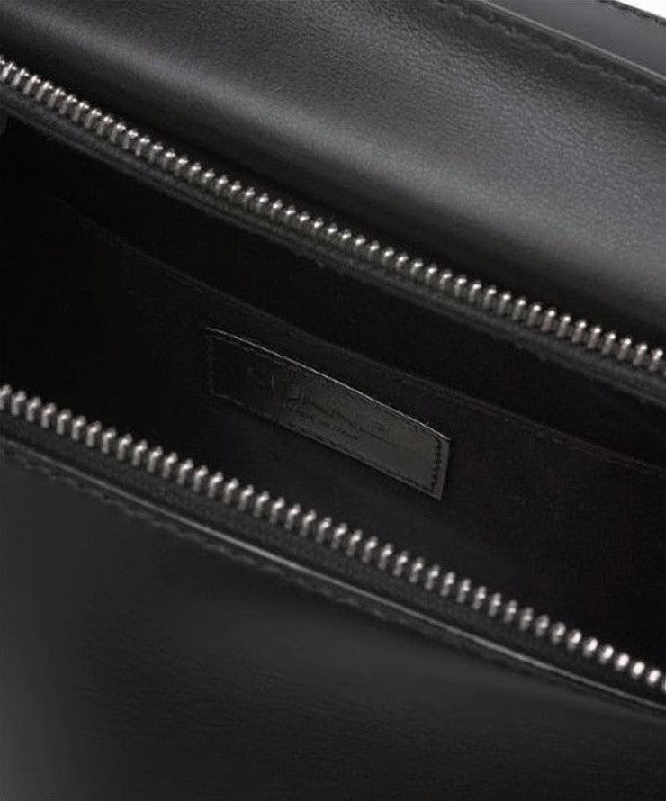 Sunnei Structured Black Cow Leather Tote Bag